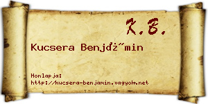 Kucsera Benjámin névjegykártya