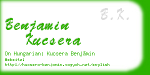 benjamin kucsera business card